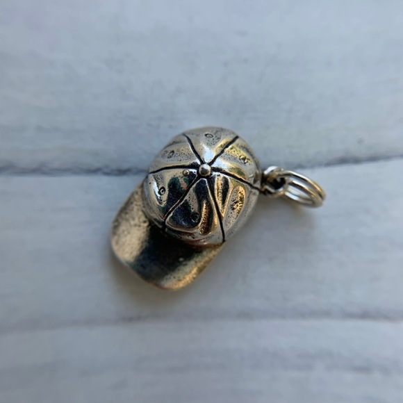 Sterling Silver Baseball Cap Charm - Picture 2 of 6